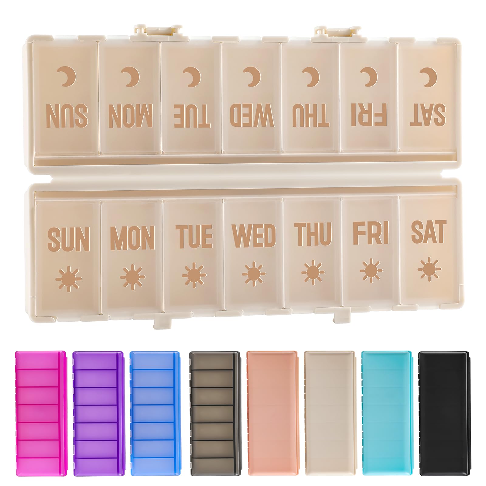 小物 L'Appartement GOODGRIEF! Medicine Case Amazon.com: Foldable Pill Organizer 2 Times a Day w/Etched Labels